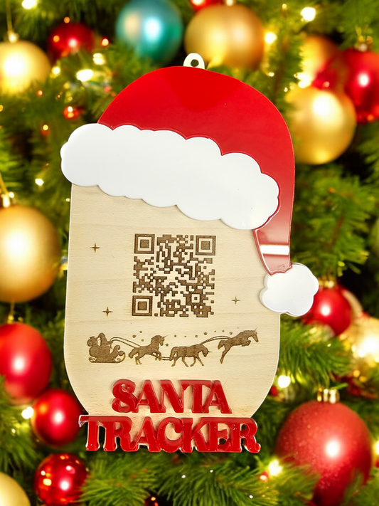 Santa tracker, Christmas tree ornament use any smart device to track Santa Claus