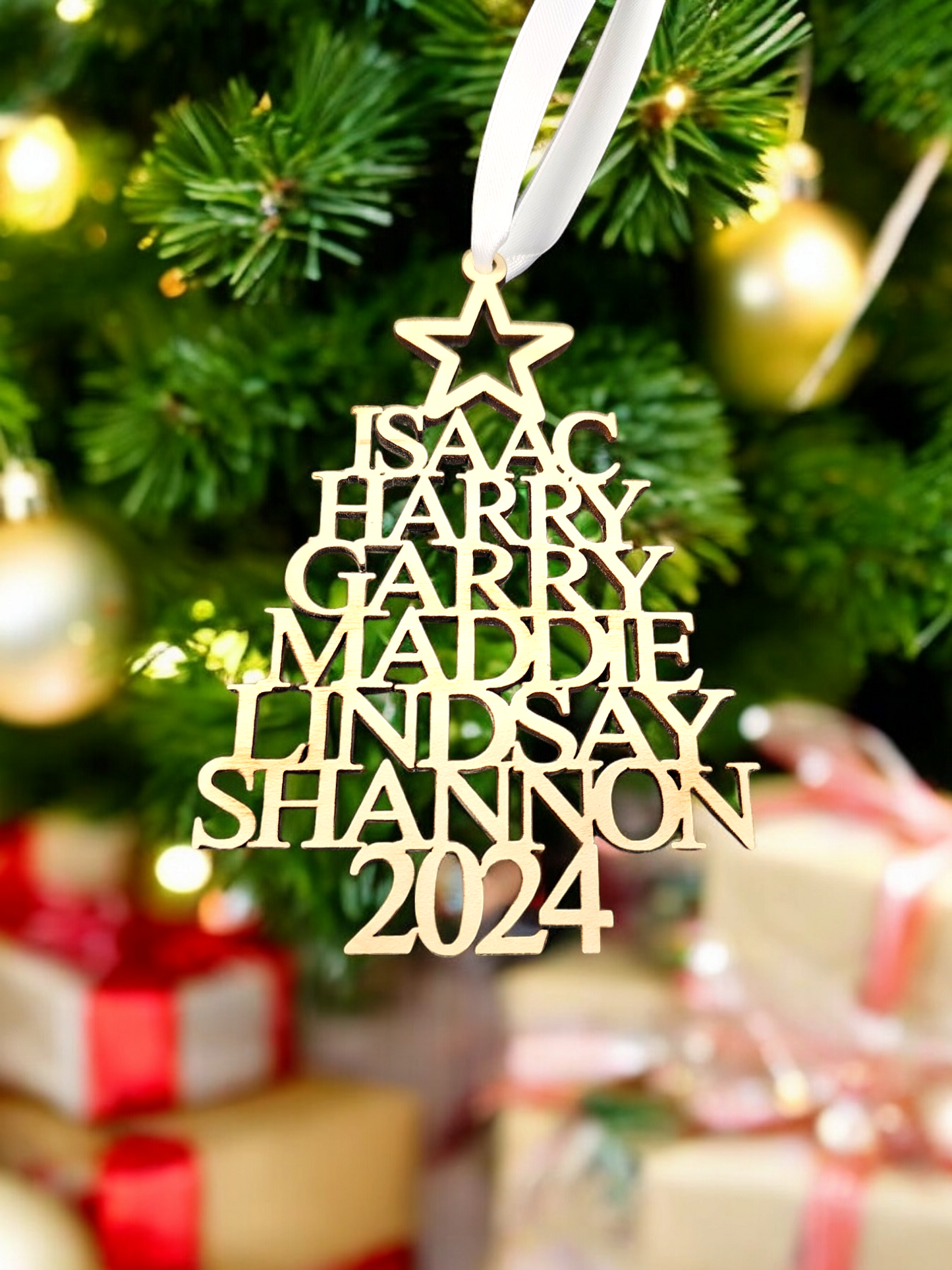 Family name Christmas tree decoration