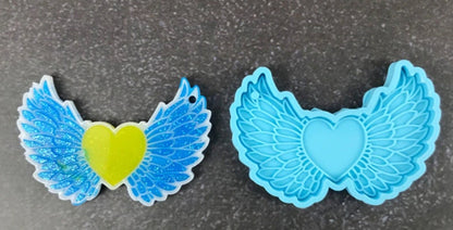 Heart Wings Pendant Silicone Mould DIY Crafts Jewellery Casting Tool Keychain Epoxy Resin Mould
