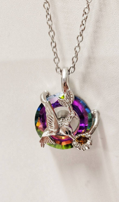 humming Bird urn necklace, urn necklace, pet loss, loss of loved one, keepsake