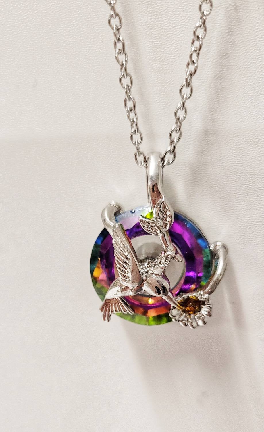 humming Bird urn necklace, urn necklace, pet loss, loss of loved one, keepsake