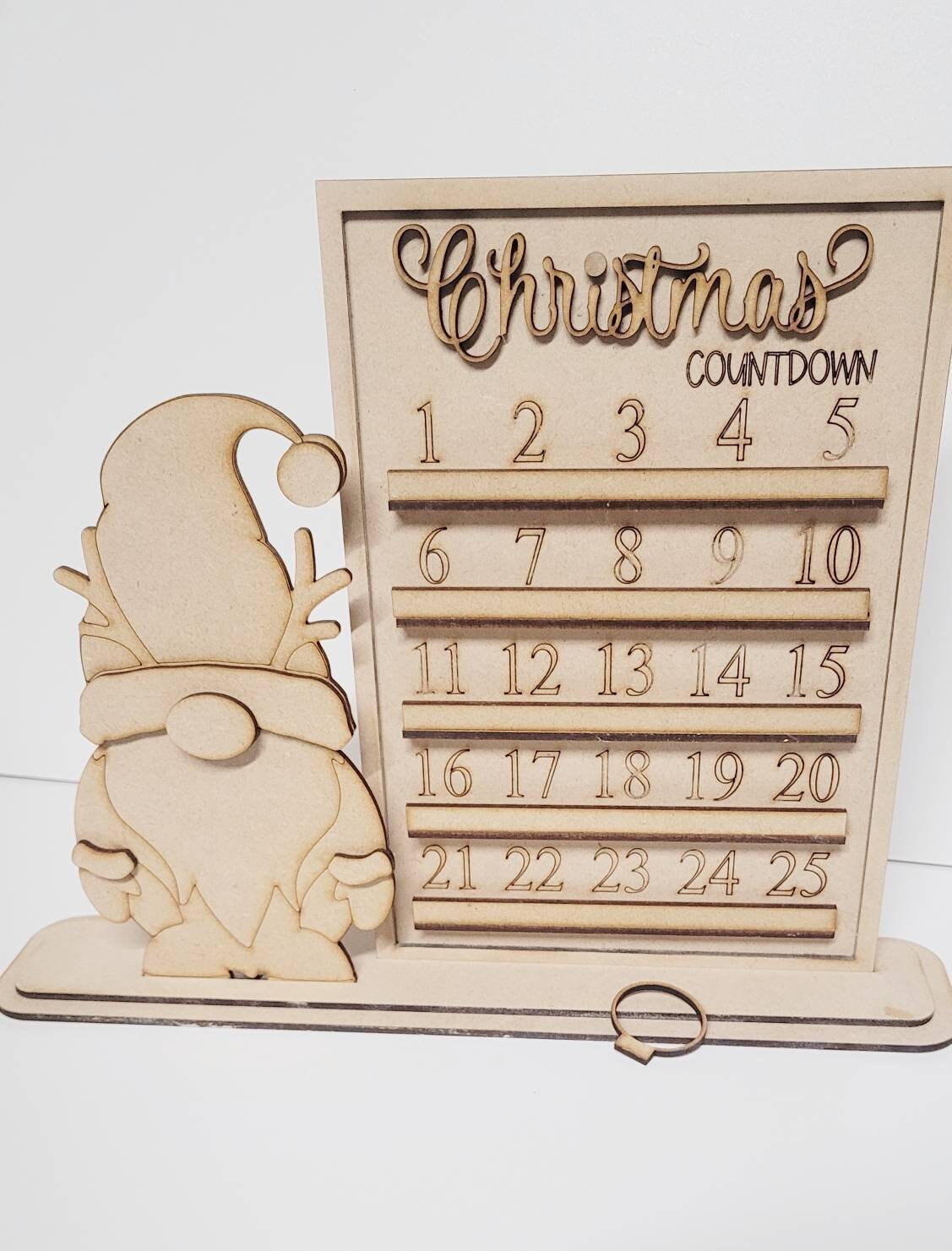Christmas gnome advent calander blank, countdown to Christmas, mdf blanks, Christmas crafts