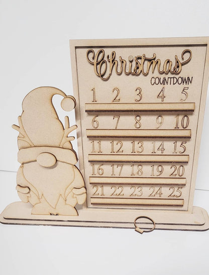 Christmas gnome advent calander blank, countdown to Christmas, mdf blanks, Christmas crafts
