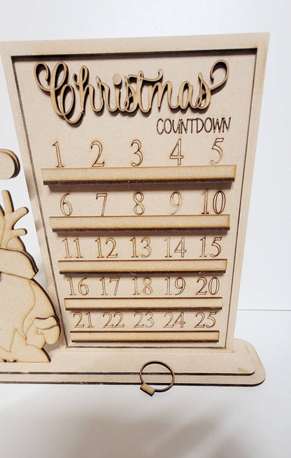 Christmas gnome advent calander blank, countdown to Christmas, mdf blanks, Christmas crafts