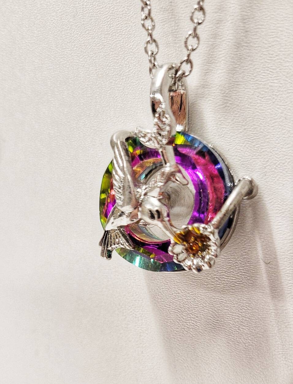 humming Bird urn necklace, urn necklace, pet loss, loss of loved one, keepsake