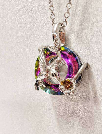 humming Bird urn necklace, urn necklace, pet loss, loss of loved one, keepsake