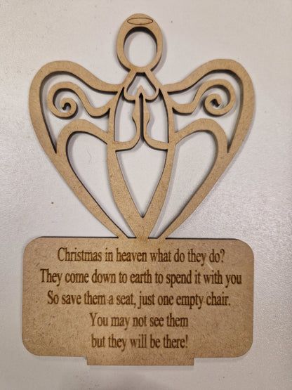Memorial chair with angel. A Visit from Heaven.