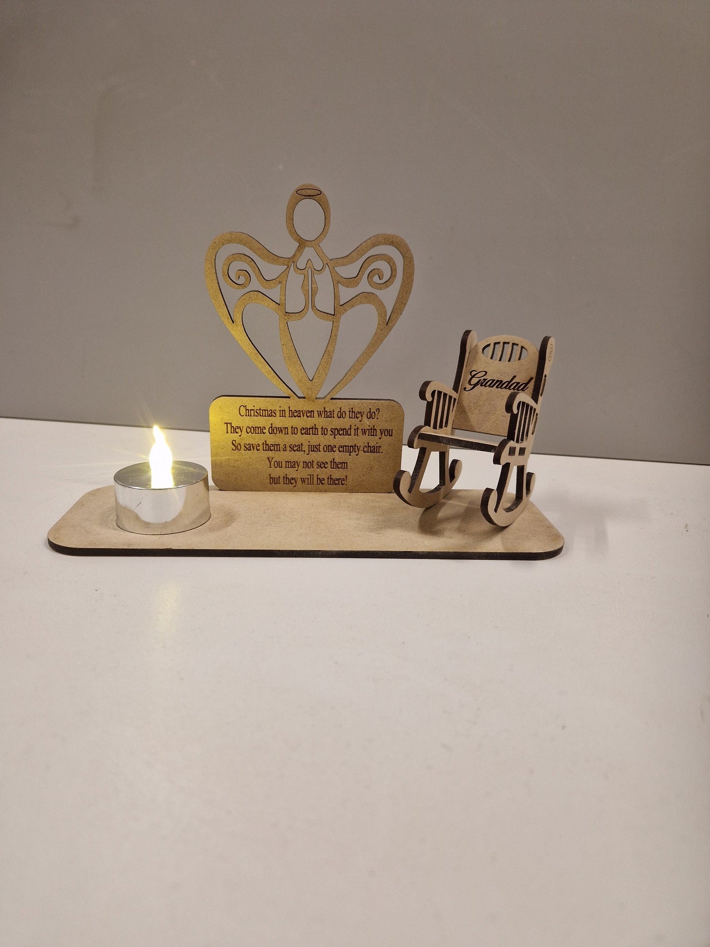 Memorial chair with angel. A Visit from Heaven.