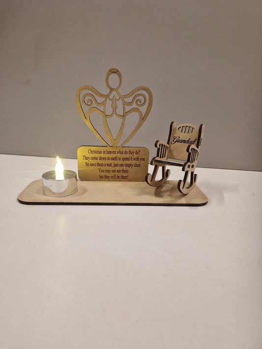 Memorial chair with angel. A Visit from Heaven.