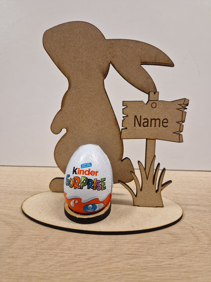 Easter bunny crème egg holder, mdf Easter egg holder laser cut crème egg holder, personalised egg holder