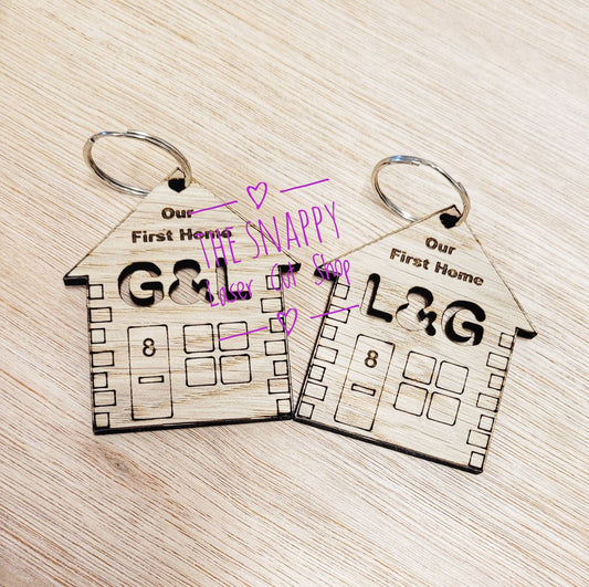 Personalised first home keyring, Personalised gift, rustic gift, personalised keyring, gift for couples. 1st home gift, house warming  gift