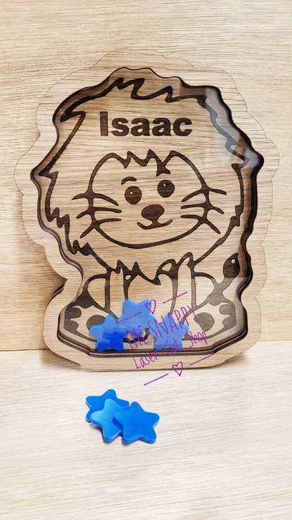 Personalised reward jar, animal reward jar, oak reward jar, children's rewards,