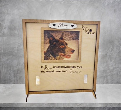 Personalised picture pet memorial,collar frame memorial,Personalised gift, in loving memory, pet memorial.
