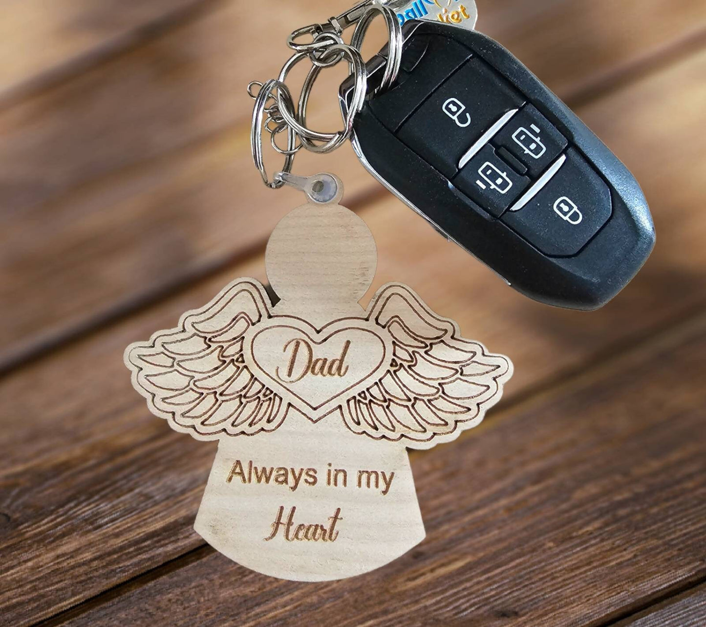 Personalised angel keyring, memorial gift, pet memorial, angel keyring, Personalised keyring, wooden keyring