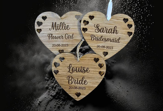 Personalised wedding hanger tags, rustic wedding hanger tags, keepsake gift, bridesmaid gift.