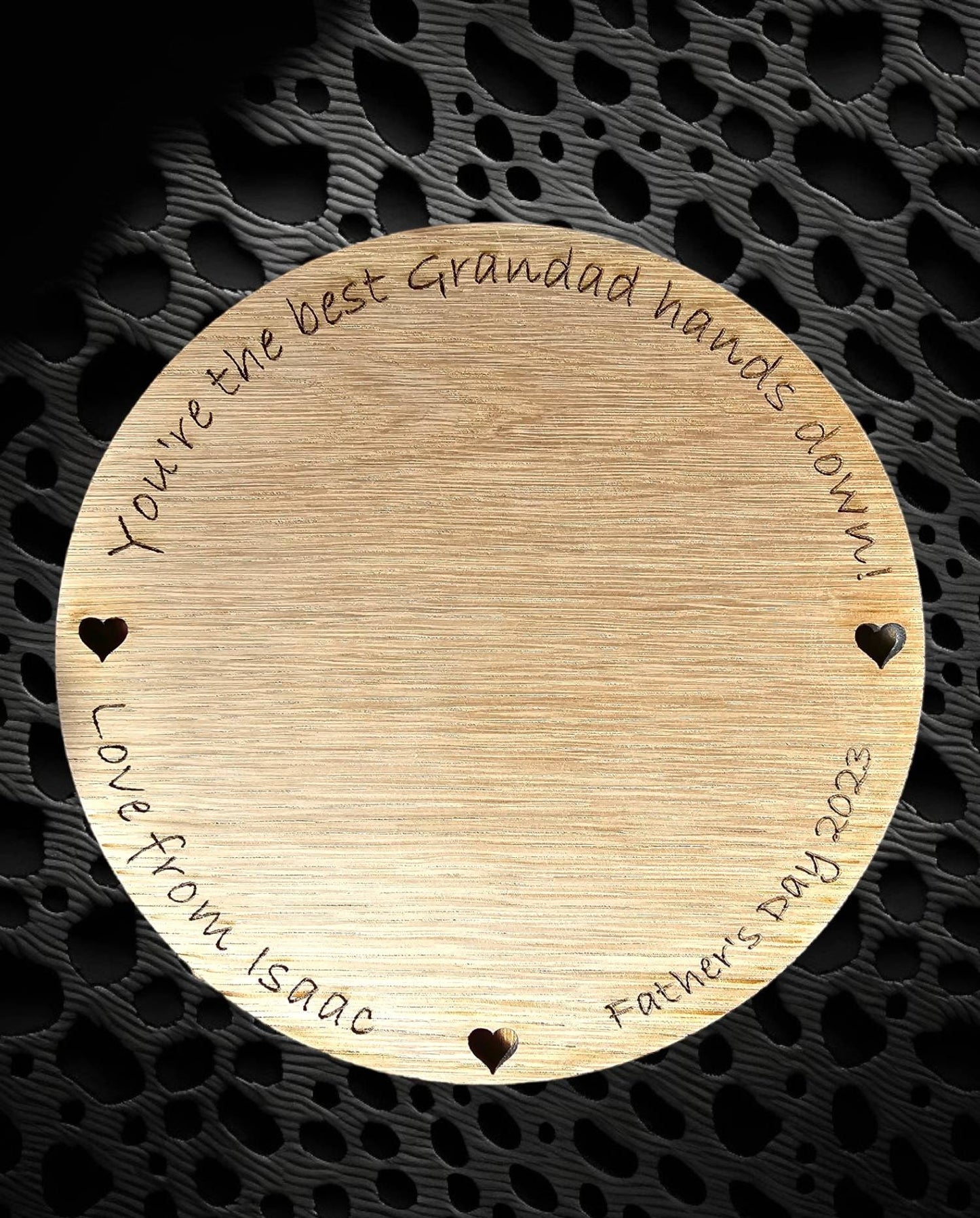 Personalised gift for dad, gift for grandad, gift for him. Hand print keepsake gift, DIY gifts, oak, rustic