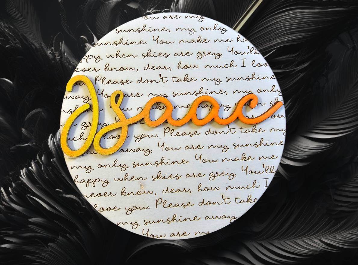 Personalised you are my sunshine, nursery decor, baby gift, children's Personalised Door plaque, children's bedroom.