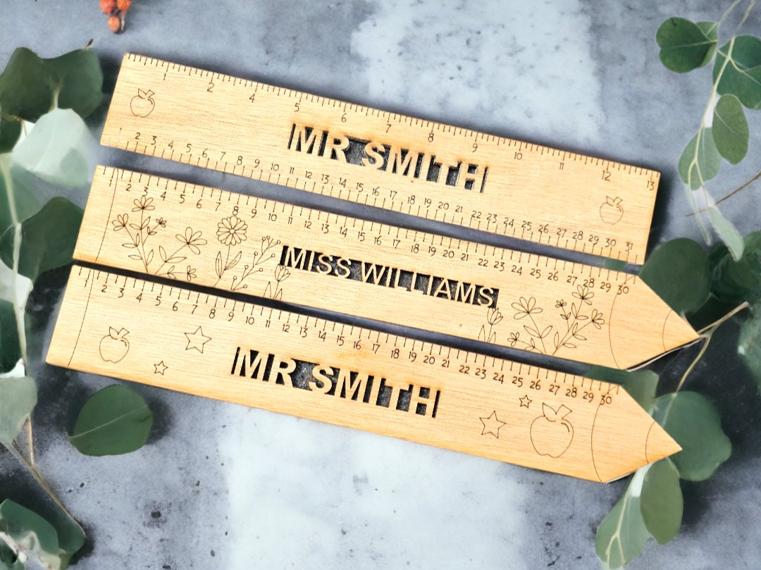 Personalised teacher rulers, teacher gift, personalised ruler, wooden rulers, end of term gift, personalised gifts