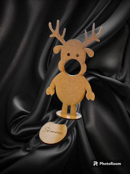 Mdf chocolate raindeer blank, personalised table decorations, Christmas mdf blanks, raindeer, personalised place settings