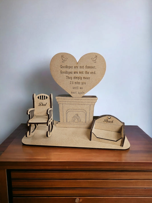 Personalised Fireplace memorial, tealight holder, loved one in heaven, Fireplace memorial, in memory, keepsake, rustic, Memorial