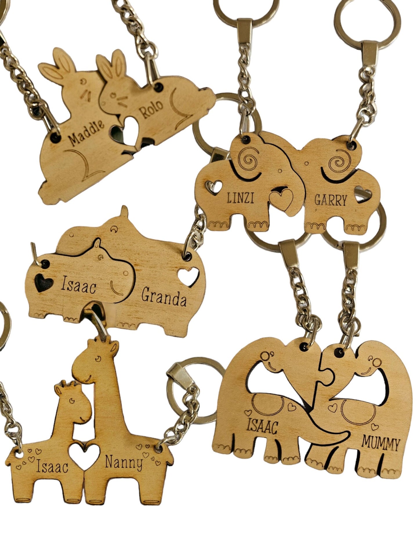 Couple keyring, mothers day keyring, cute animal, personalised gift, mothers day, fathers day, bag charm