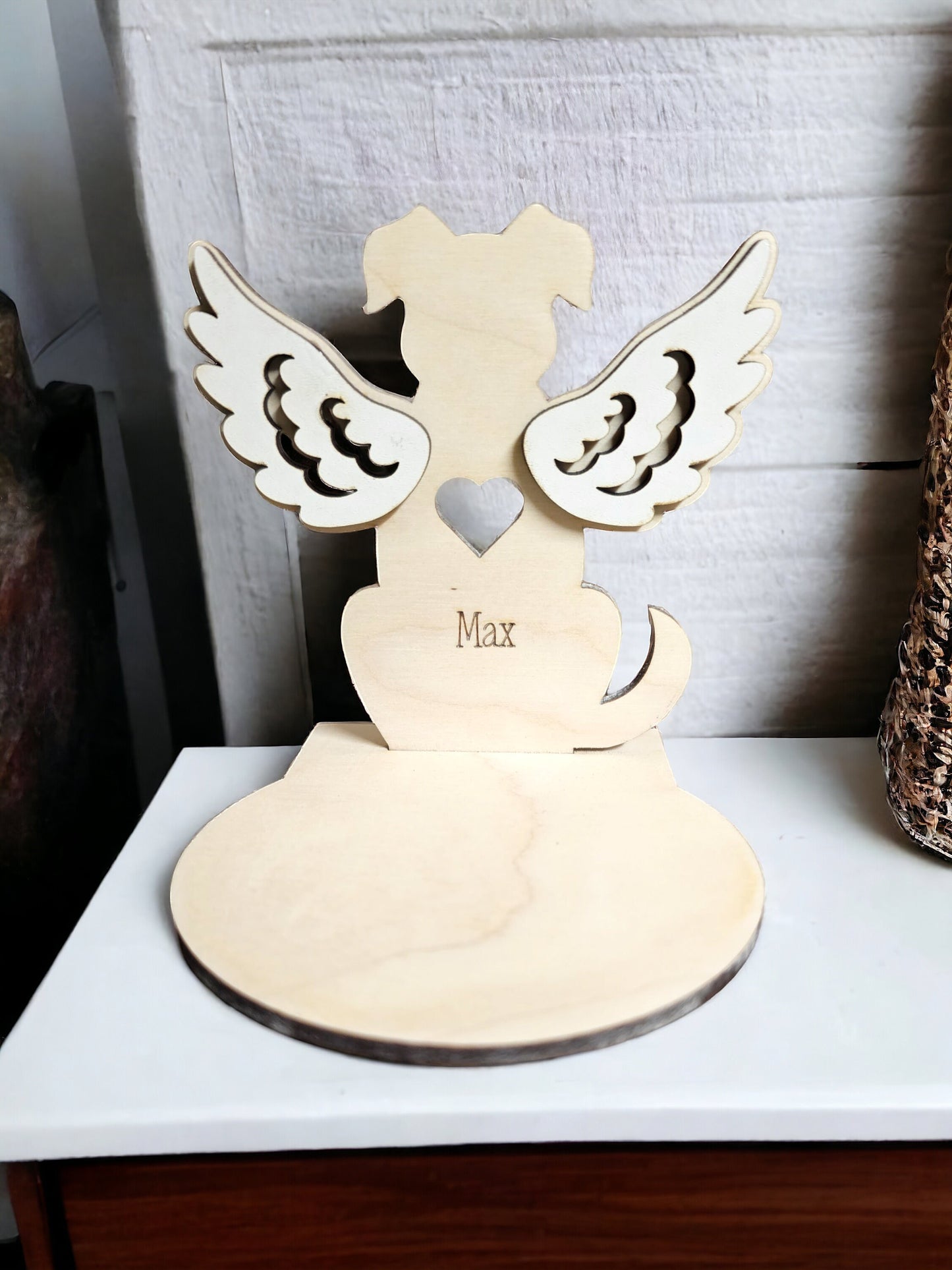 Personalised pet memorial candle holder, pet memorial, pet loss, beautiful dog loss gift, cat loss gift, birch wood, rustic memorial gift