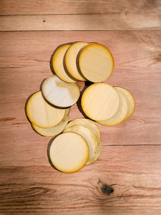 35mm discs, bag of 40, maple discs, 4mm maple, craft,