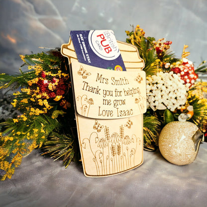 personalised gift card holder, thank you gift, teacher gift, gift for her, gift card, wooden gift card holder, teacher appreciation.