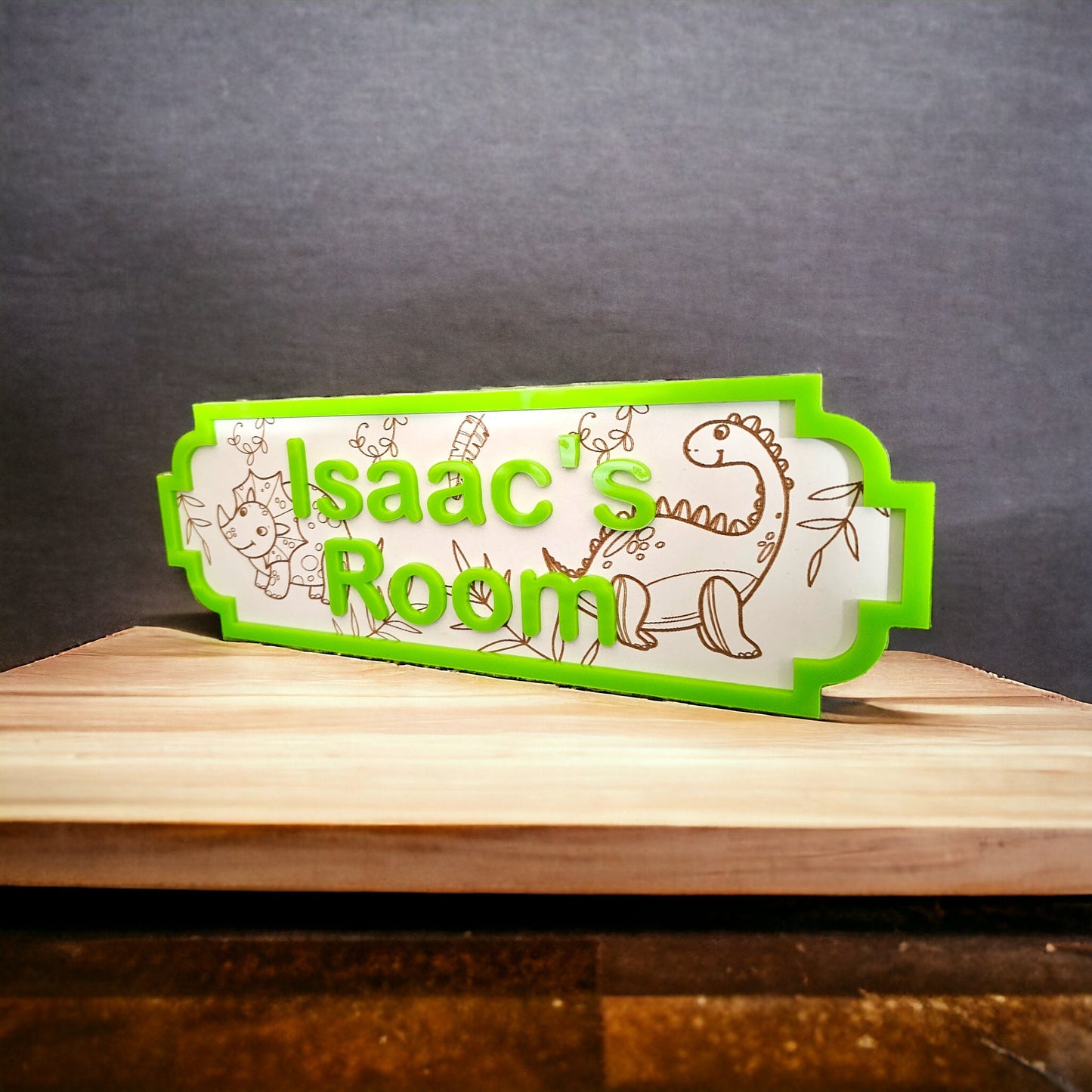 Personalised dinosaur door sign