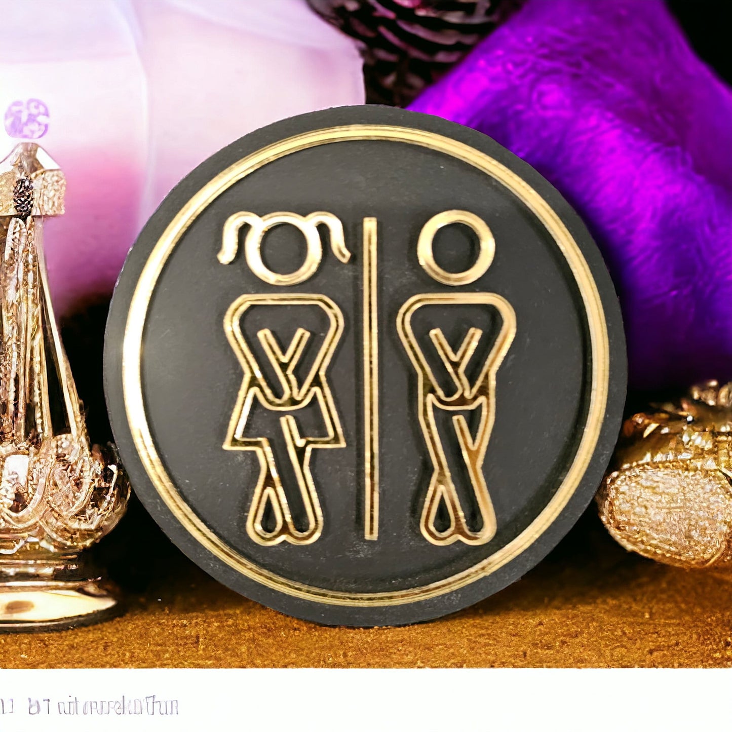 Mini bathroom sign, restroom sign, acrylic sign, salon sign, business sign