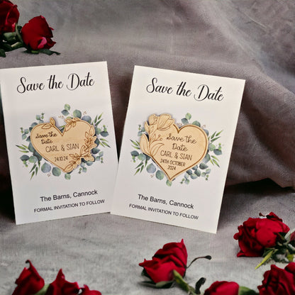 save the date magnets, personalised wedding stationery, save the date card with magnet, wedding keepsake, floral botanical wedding, modern