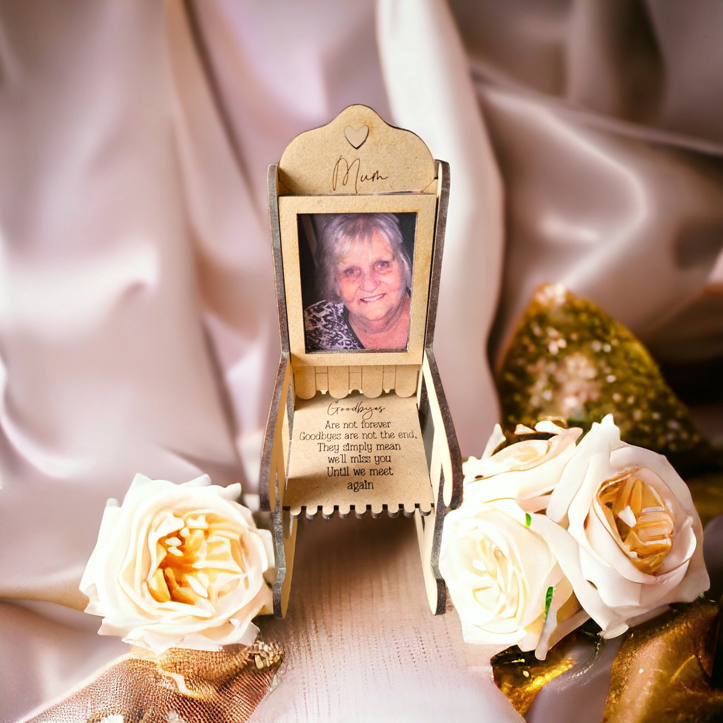 photo memorial rocking chair, memorial, loved on in heaven, personalised rocking chair, photo memorial