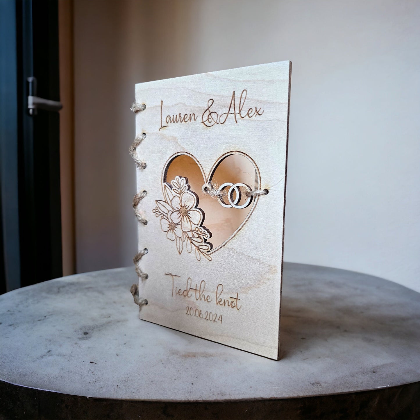 petsonalised wooden wedding card, anniversary card, personalised card, keepsake card, gift, wood card