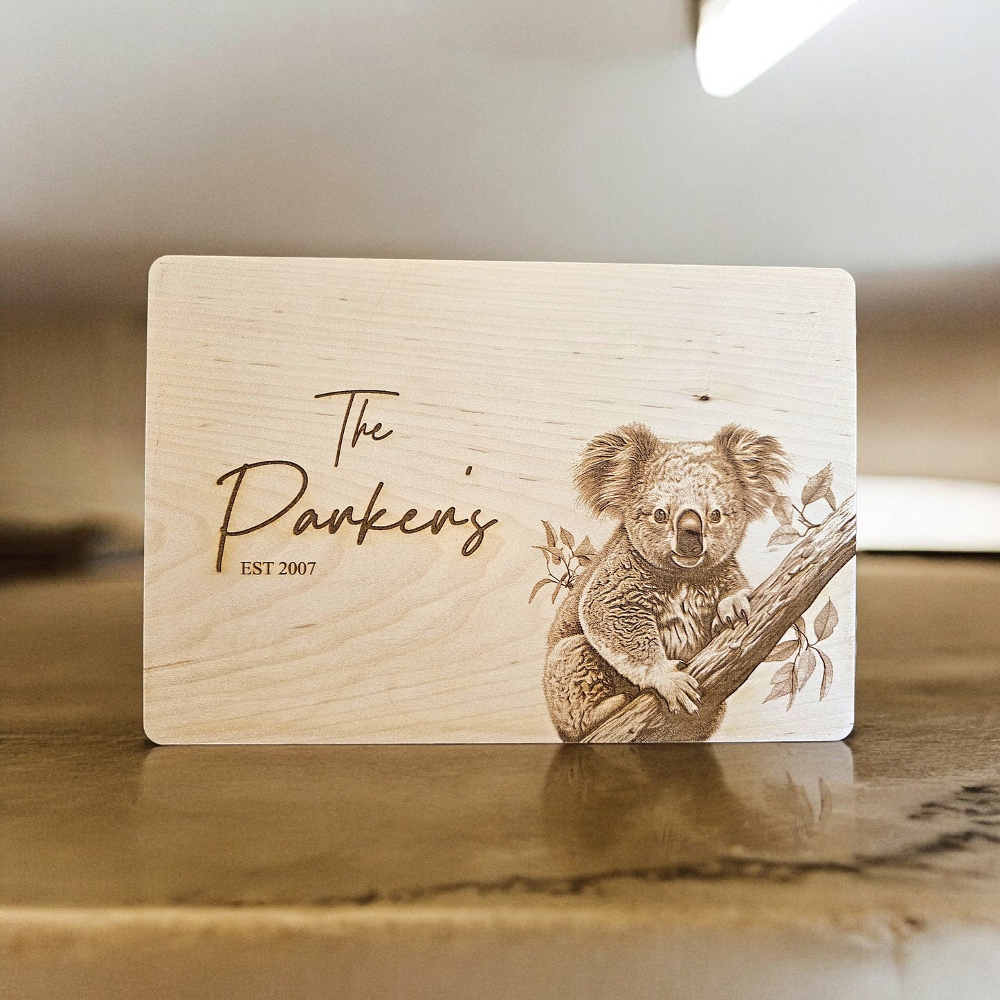 Personalised Animal placemat, wooden engraved placements, wedding gift, Christmas gift, maple placements, rustic, placemat and coaster set