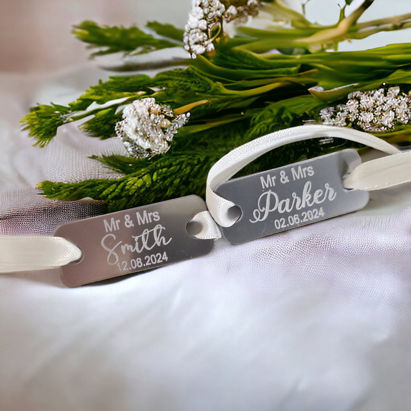 Personalised trainer tags, wedding shoes, Personalised wedding shoes, Bride, Groom, Mr and Mr, Mrs and Mrs, pair of tags, prom, birthdays