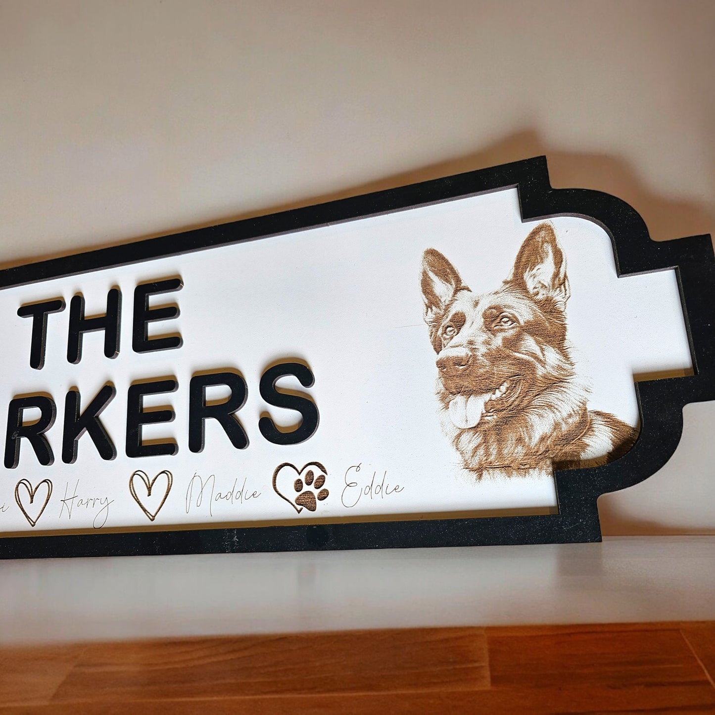 personalised dog breed street sign, family name steet sign, dog breed, 3d sign, road sign, gift for couples, anniversary, new home gift