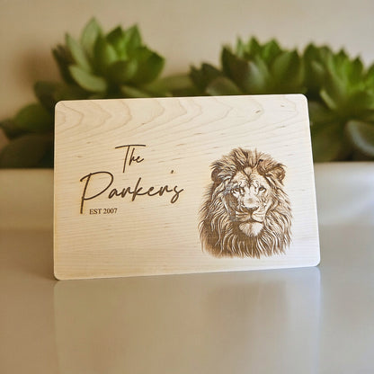 Personalised Animal placemat, wooden engraved placements, wedding gift, Christmas gift, maple placements, rustic, placemat and coaster set