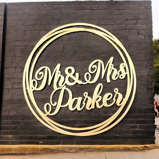 Personalised Mr and  Mrs hoop, name hoop, scribble hoop, Mrs and Mrs, Mr and Mr, rustic, various sizes, wood, mdf, wall art