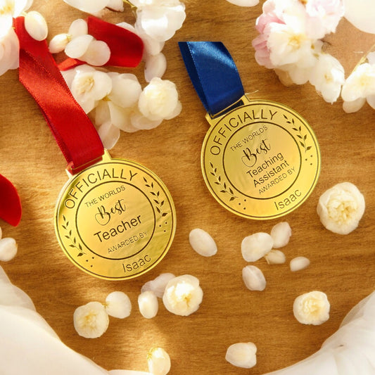 Personalised Teacher medal, Teaching assistant medal, personalised medal, gift bag, best teacher, end of year gift, leavers gifts