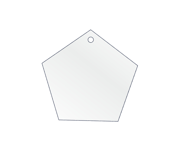 Acrylic pentagon  8cm pack of 6