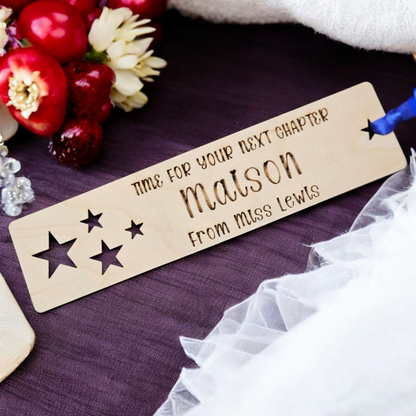 Personalised leavers bookmarks time for your next chapter.  End of term gifts