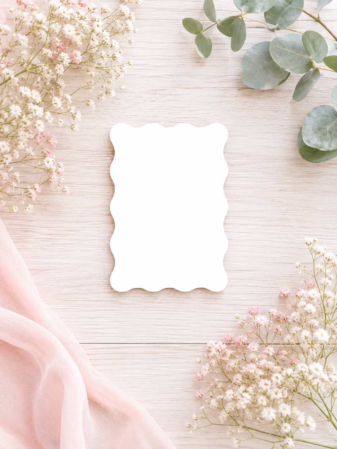 Wavy rectangle acrylic blanks pack of 10  5.5cm x 4cm