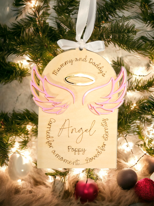 Angel wings personalised memorial hanging plaques