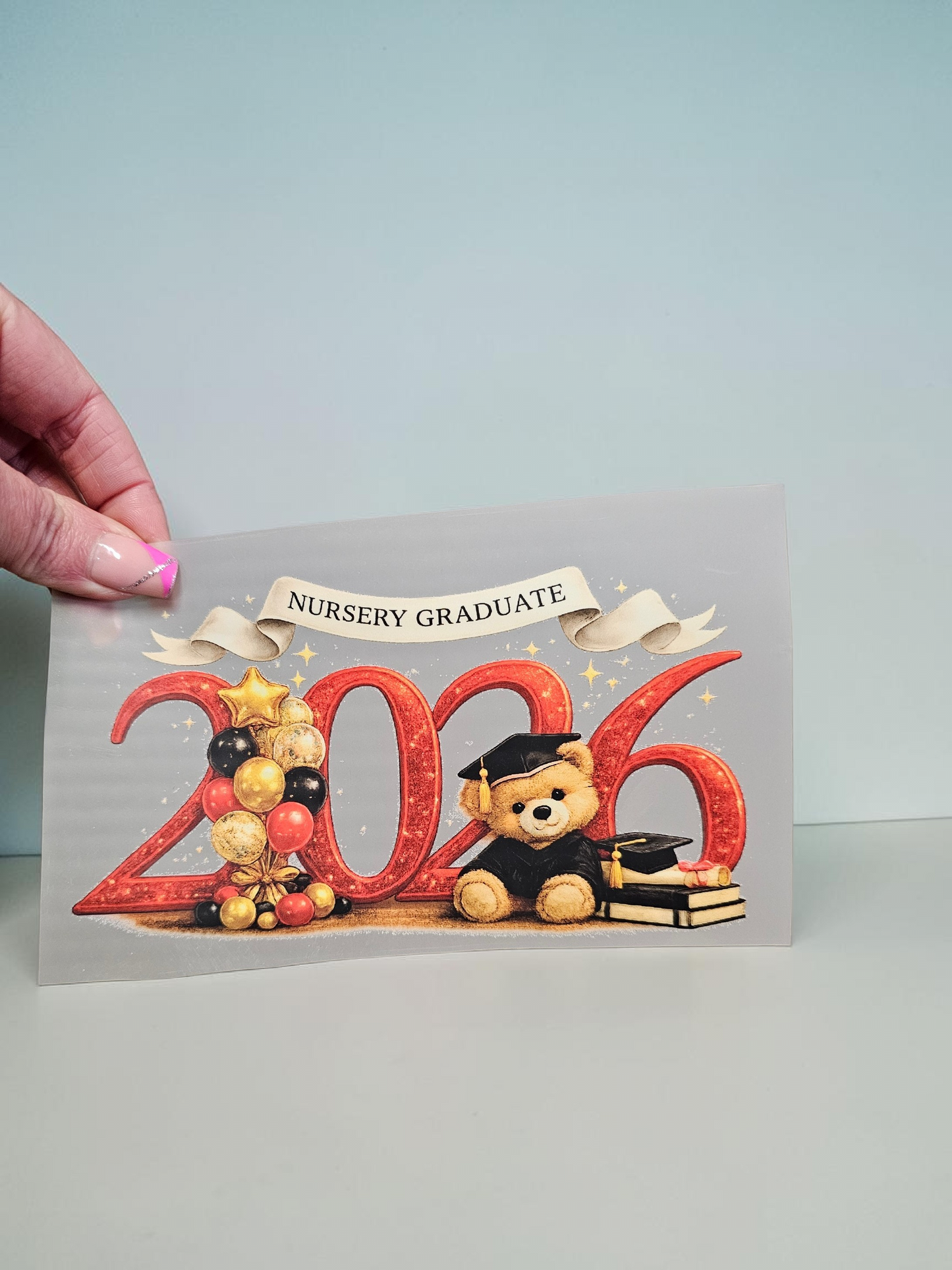 Nursery graduate bear 2026 dtf transfer, Nursery leavers