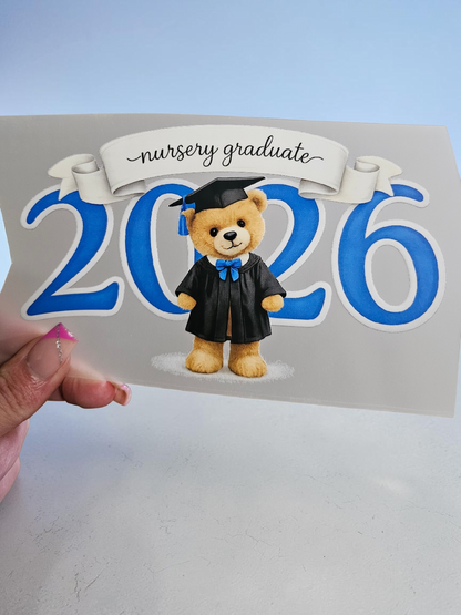 Pink glitter effect Leavers 2026 DTF print