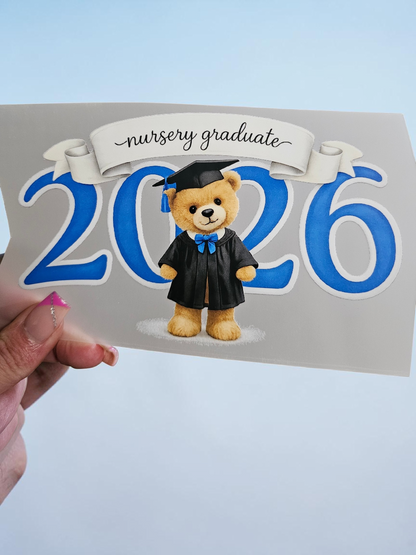 Pink glitter effect Leavers 2026 DTF print