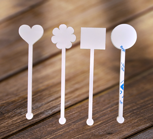 Pack of 10 acrylic drink stirrers, acrylic stirrer sticks blanks
