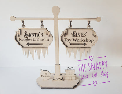 Christmas sign post mdf blank