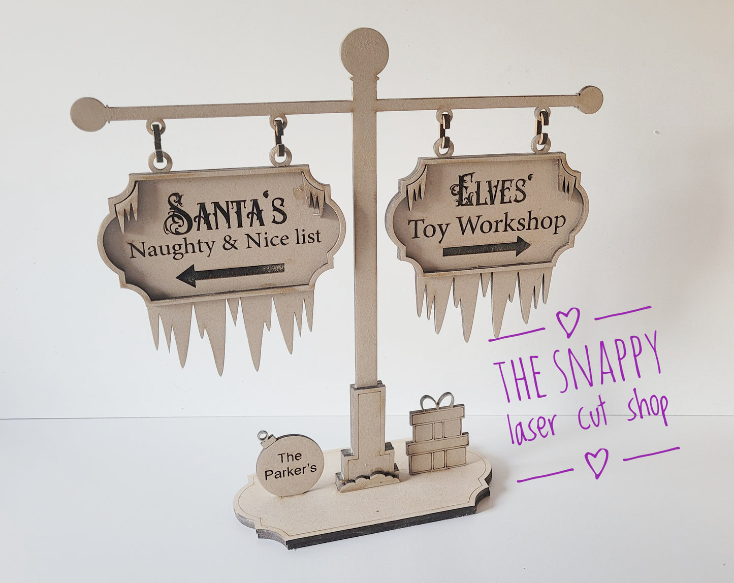 Christmas sign post mdf blank