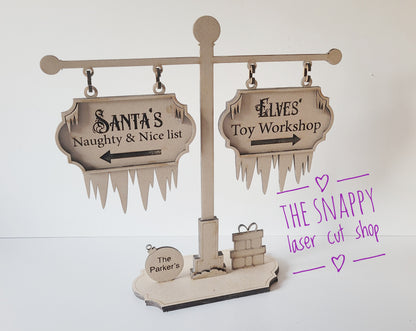 Christmas sign post mdf blank